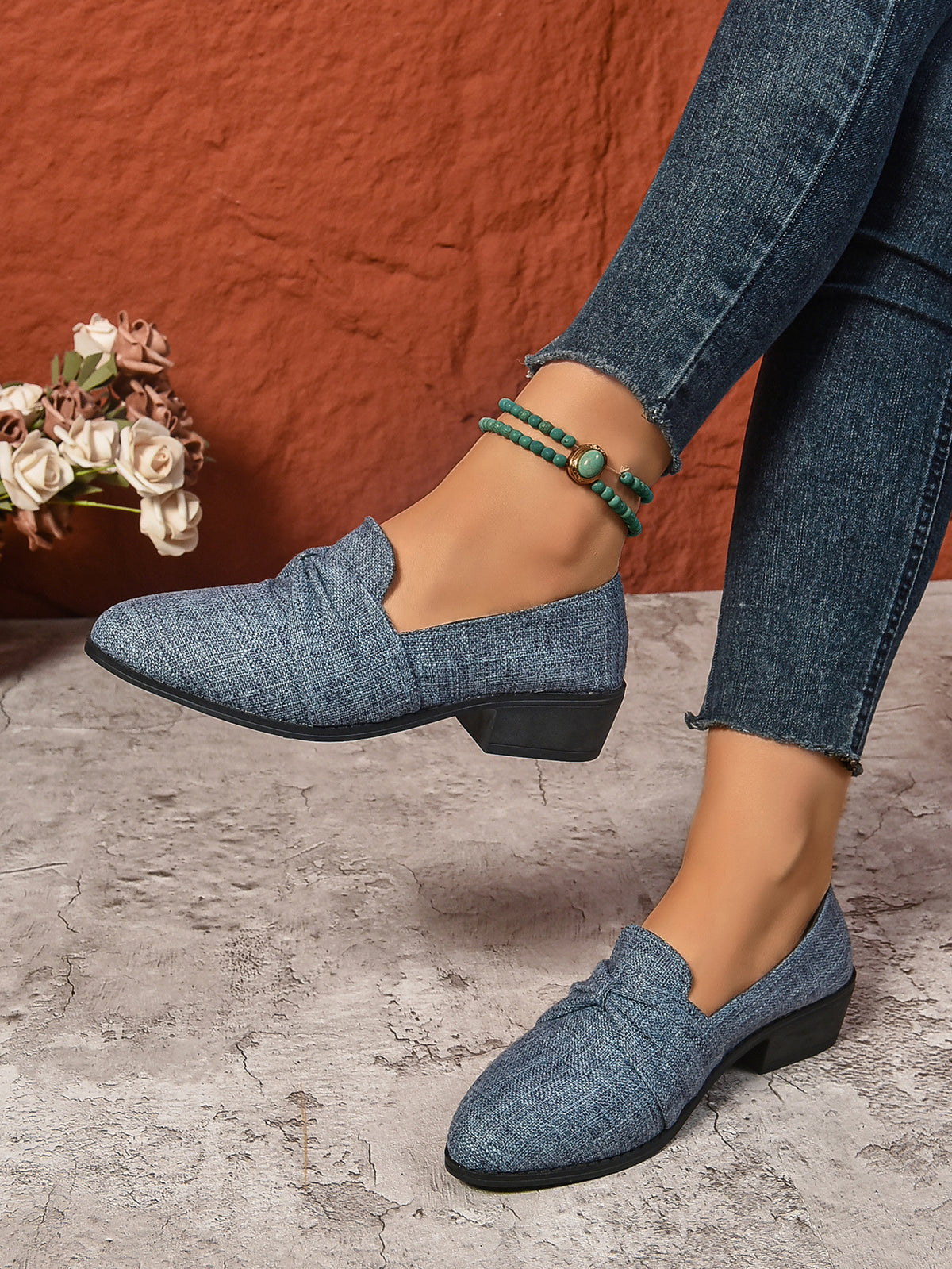 Mocassins Pointus à Talon