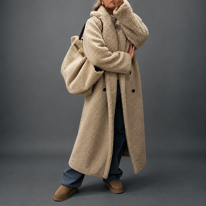 Manteau Long Oversize Col Cranté