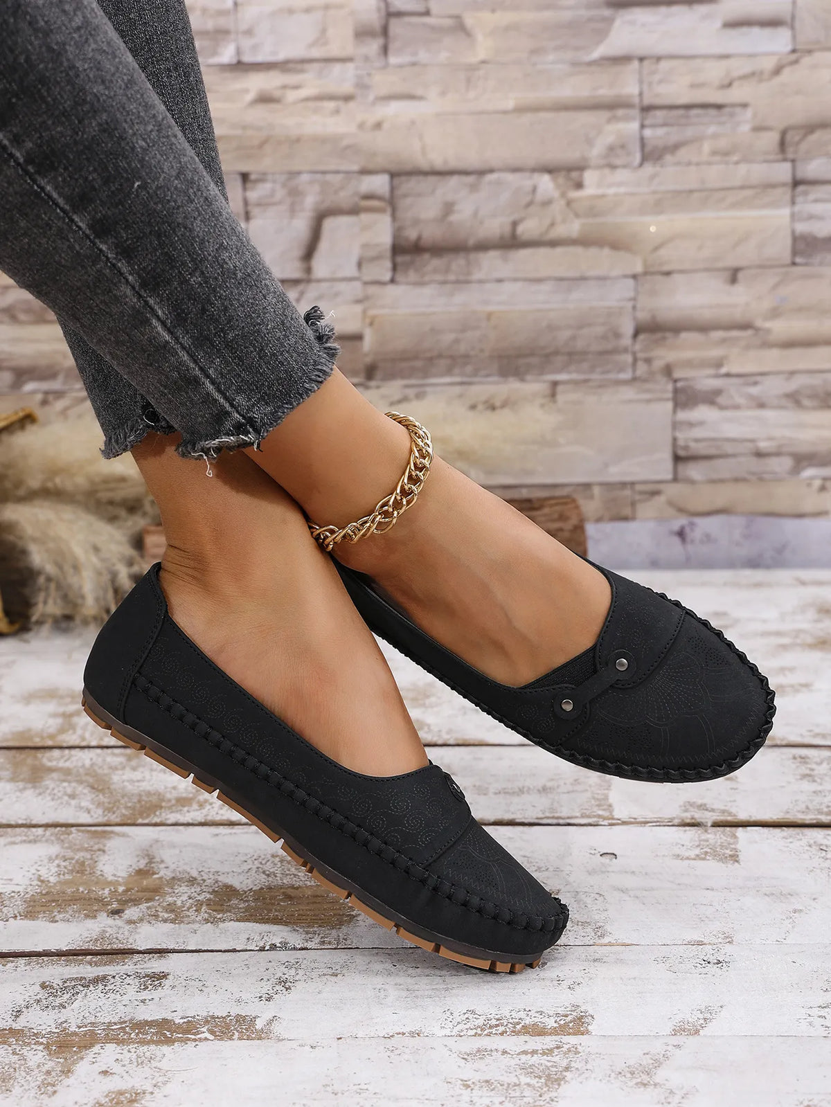 Mocassins Souples à Motifs