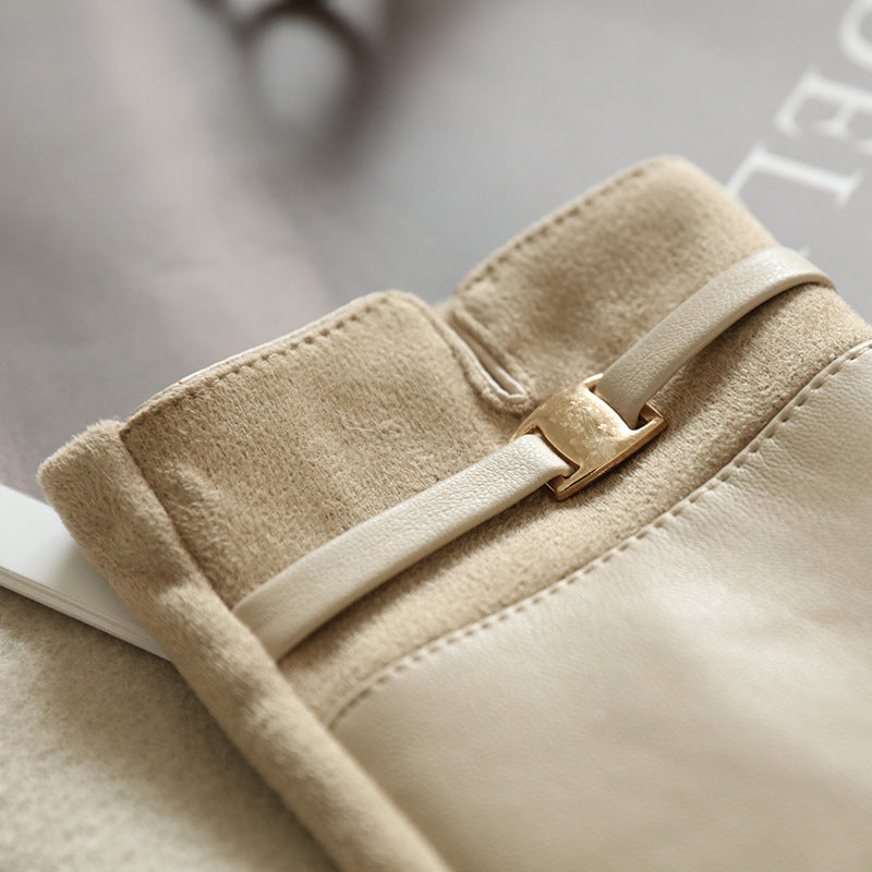 ODETTE | Gants à Revers et Boucle Dorée