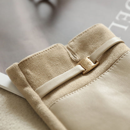 ODETTE | Gants à Revers et Boucle Dorée