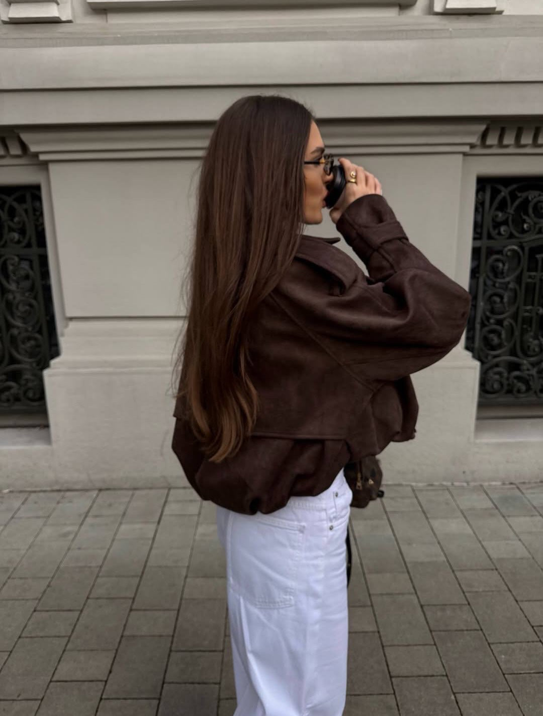 Veste Courte Effet Suédé