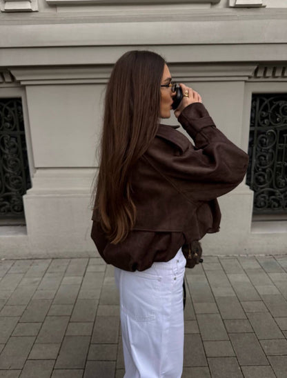 Veste Courte Effet Suédé