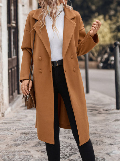 Manteau Long Camel Ceinturé